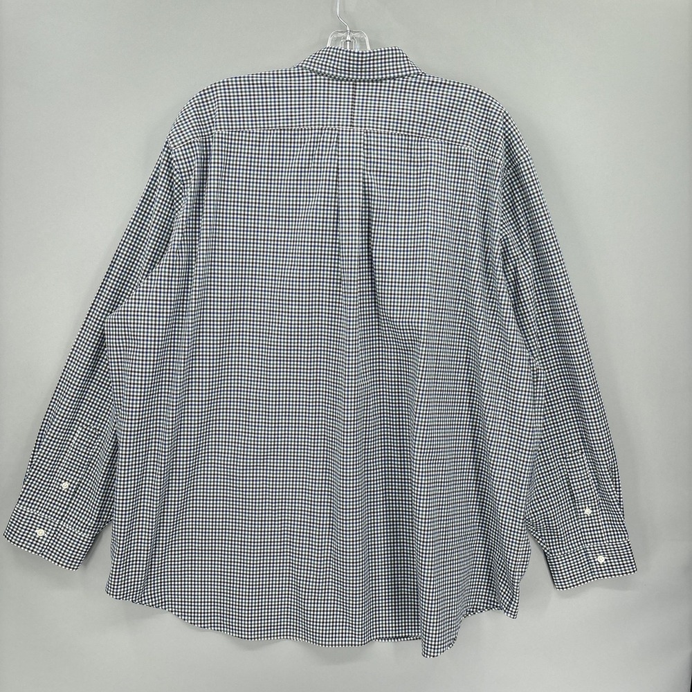 Ralph Lauren Shirt Mens Big 3X Blue Green Check Button Down Long Sleeve Stretch - Picture 13 of 14